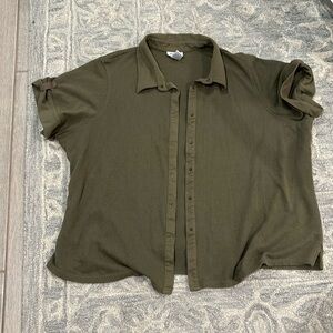 Mesh, olive green shirt